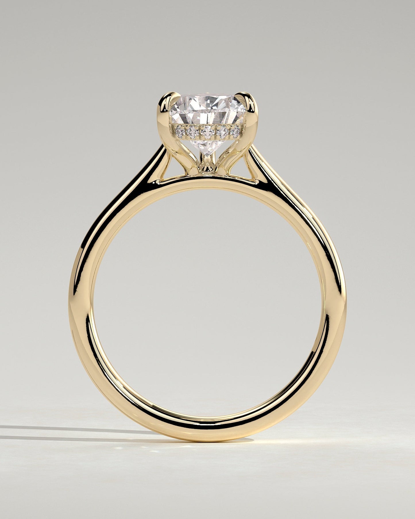 Pear Cathedral & Hidden Halo Lab Grown Diamond Engagement Ring