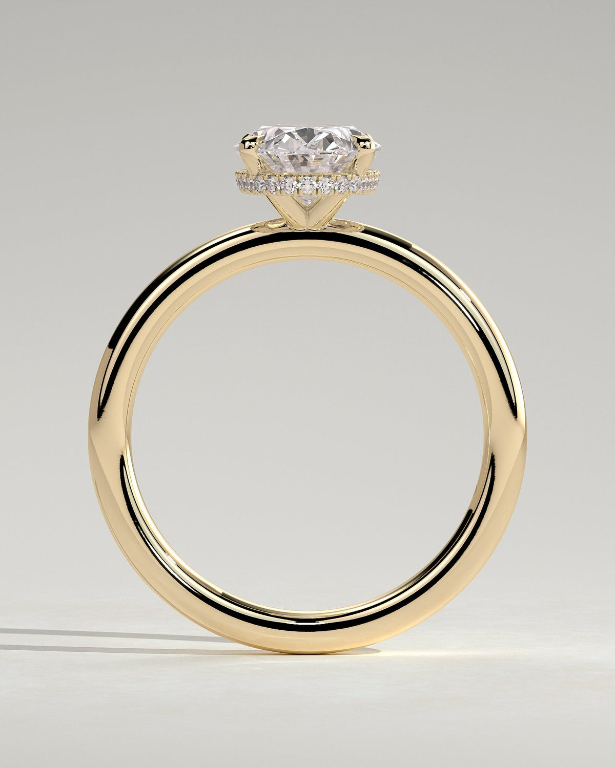 Oval Hidden Halo Lab Grown Diamond Engagement Ring