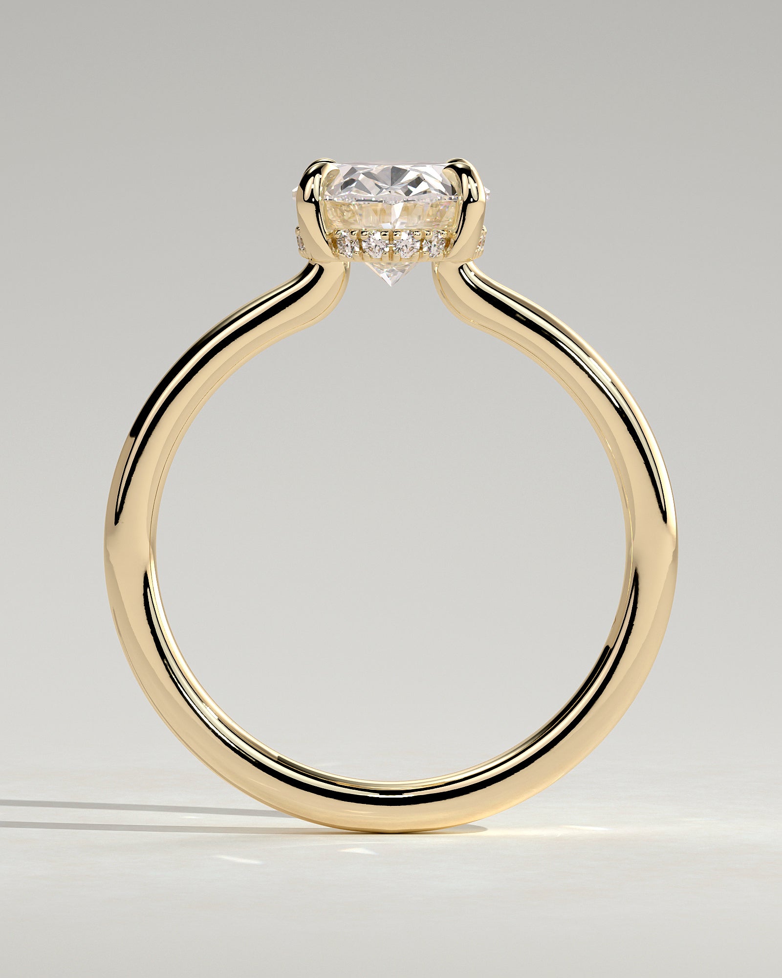 Oval Hidden Halo Lab Grown Diamond Engagement Ring