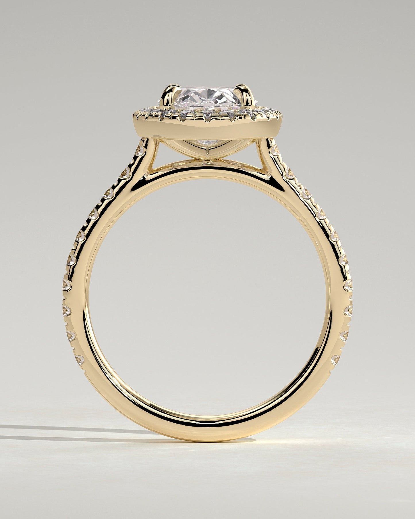 Oval Pave & Halo Lab Grown Diamond Engagement Ring