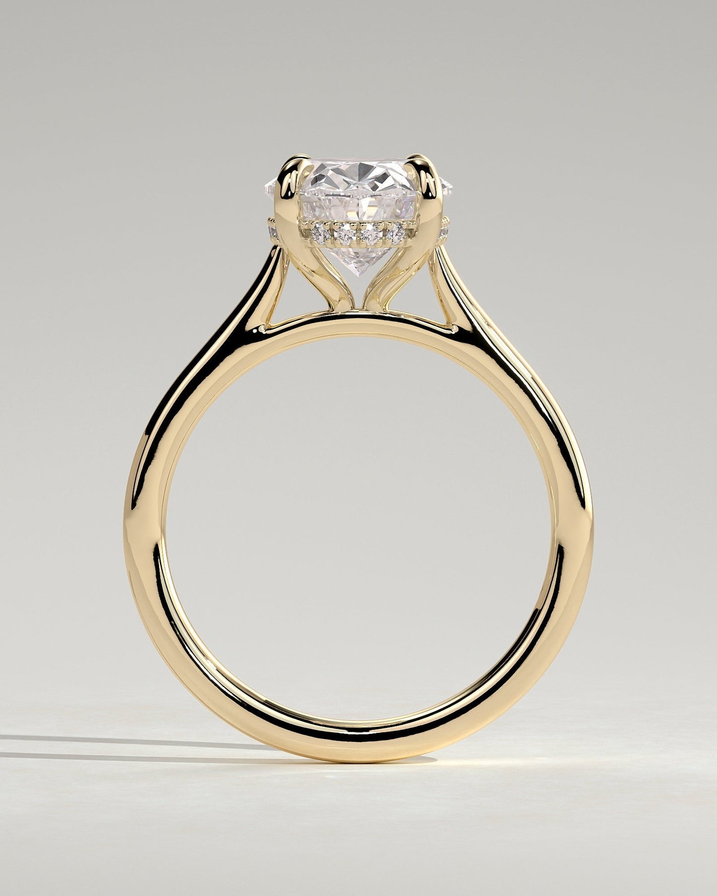 Oval Hidden Halo Lab Grown Diamond Engagement Ring