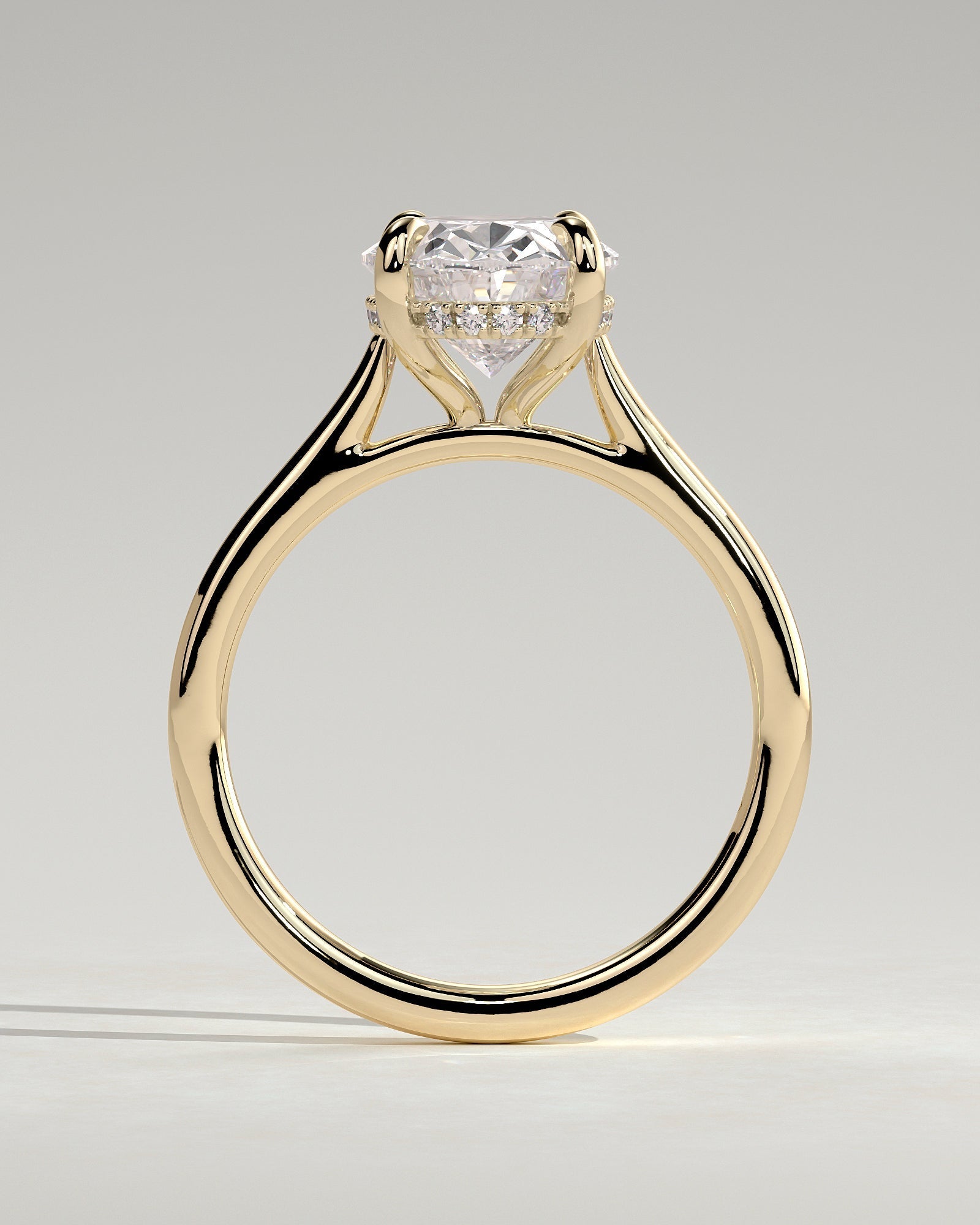 Oval Hidden Halo Lab Grown Diamond Engagement Ring