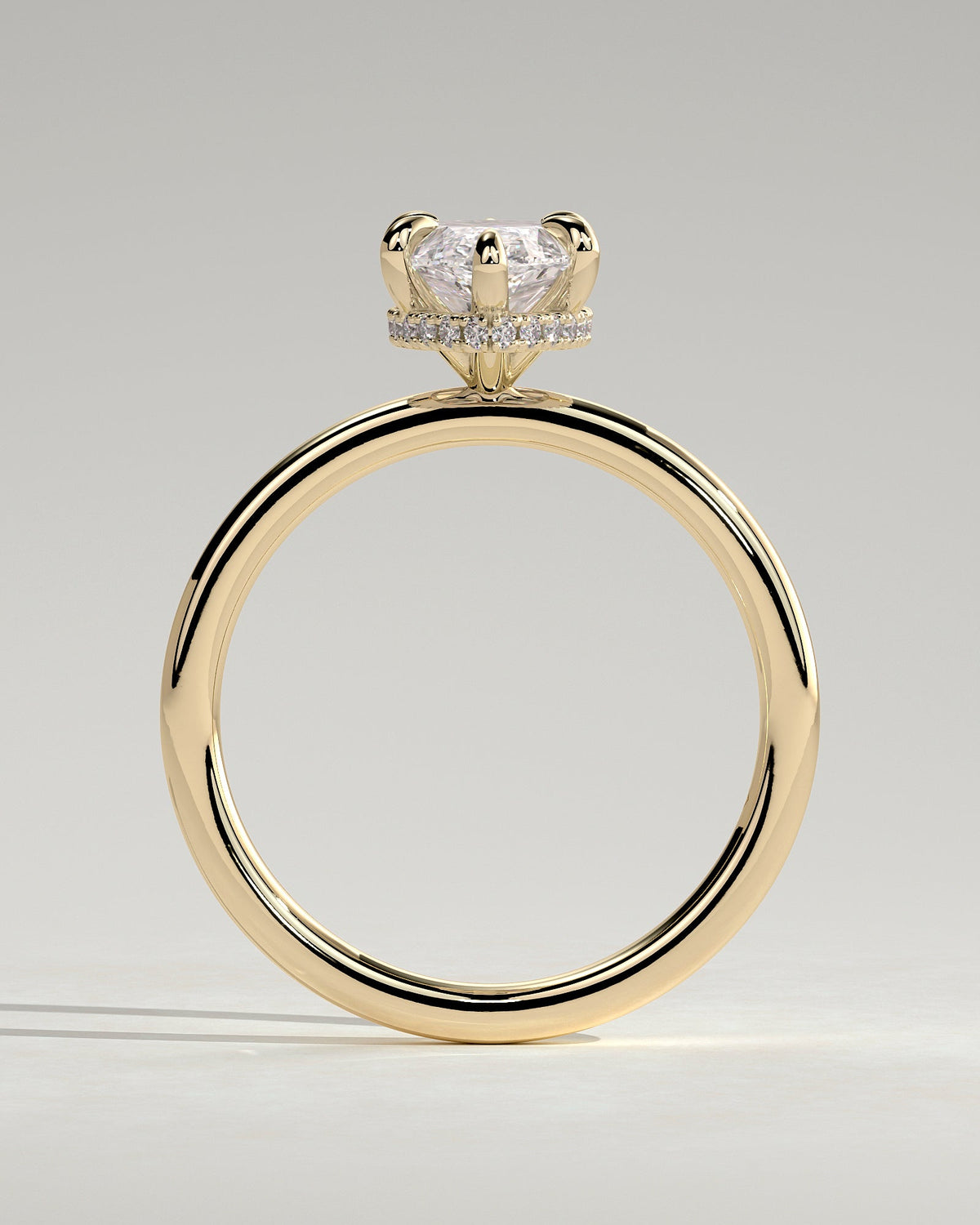Marquise Hidden Halo Lab Grown Diamond Engagement Ring