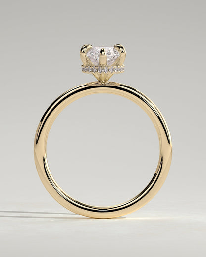 Marquise Hidden Halo Lab Grown Diamond Engagement Ring