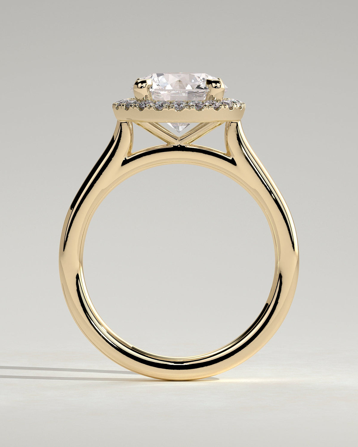 Round Halo Lab Grown Diamond Engagement Ring