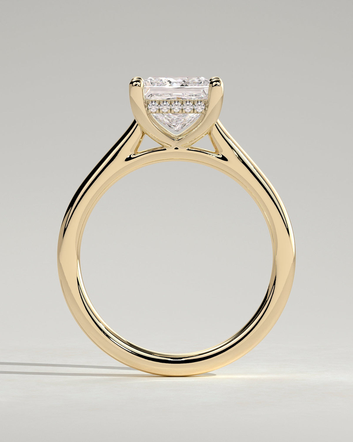 Princess Hidden Halo Lab Grown Diamond Engagement Ring