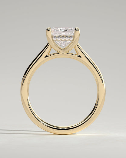 Princess Hidden Halo Lab Grown Diamond Engagement Ring