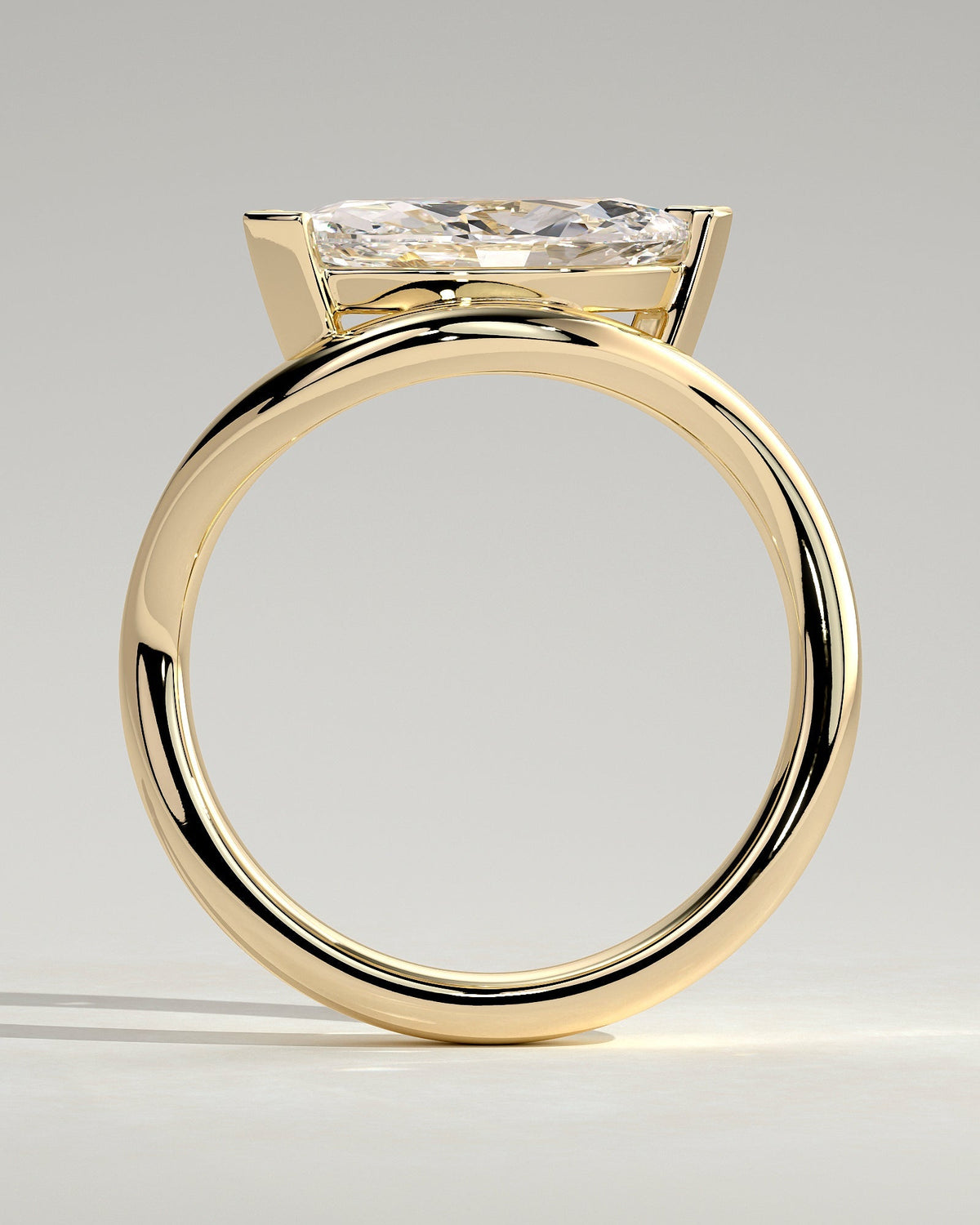 Marquise Swirl Solitaire Lab Grown Diamond Engagement Ring