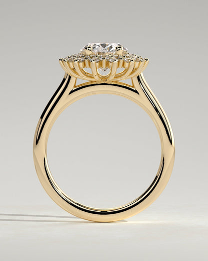 Oval Double Halo Lab Grown Diamond Engagement Ring
