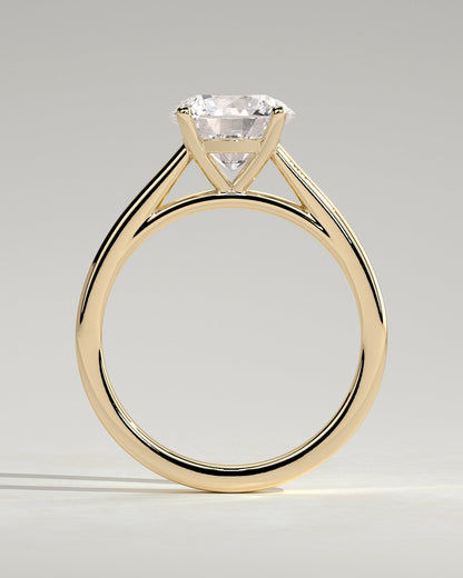 Round Solitaire & Cathedral Lab Grown Diamond Engagement Ring
