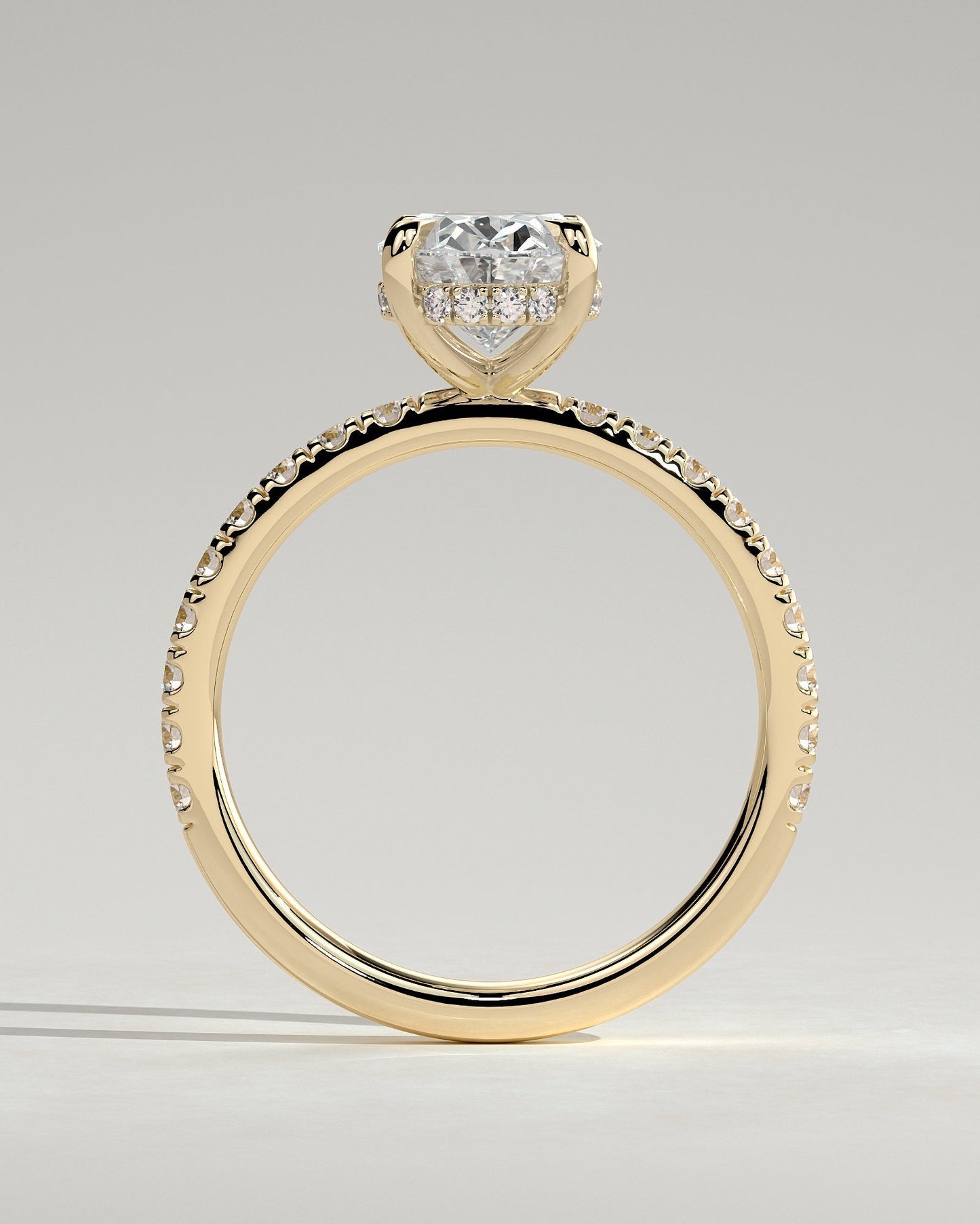 Oval Hidden Halo & Pave Lab Grown Diamond Engagement Ring