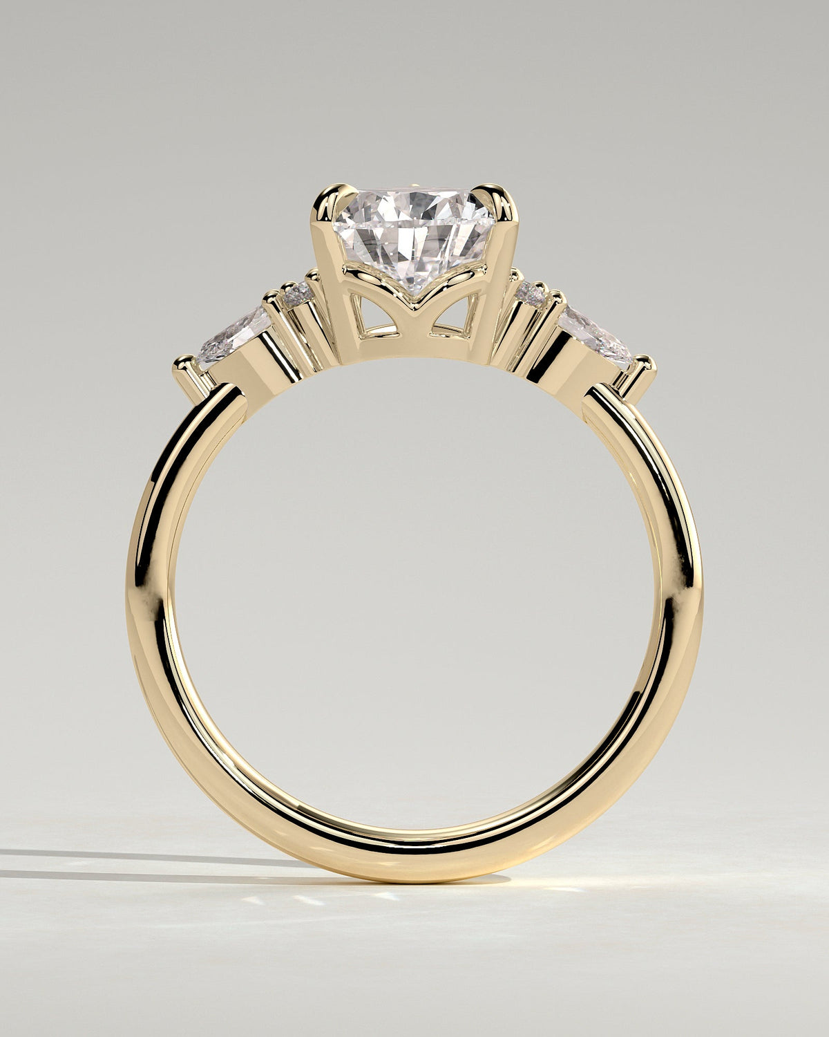 Pear Cluster Lab Grown Diamond Engagement Ring