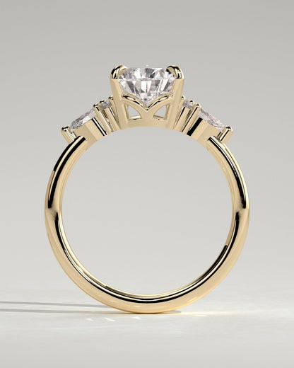 Pear Cluster Lab Grown Diamond Engagement Ring