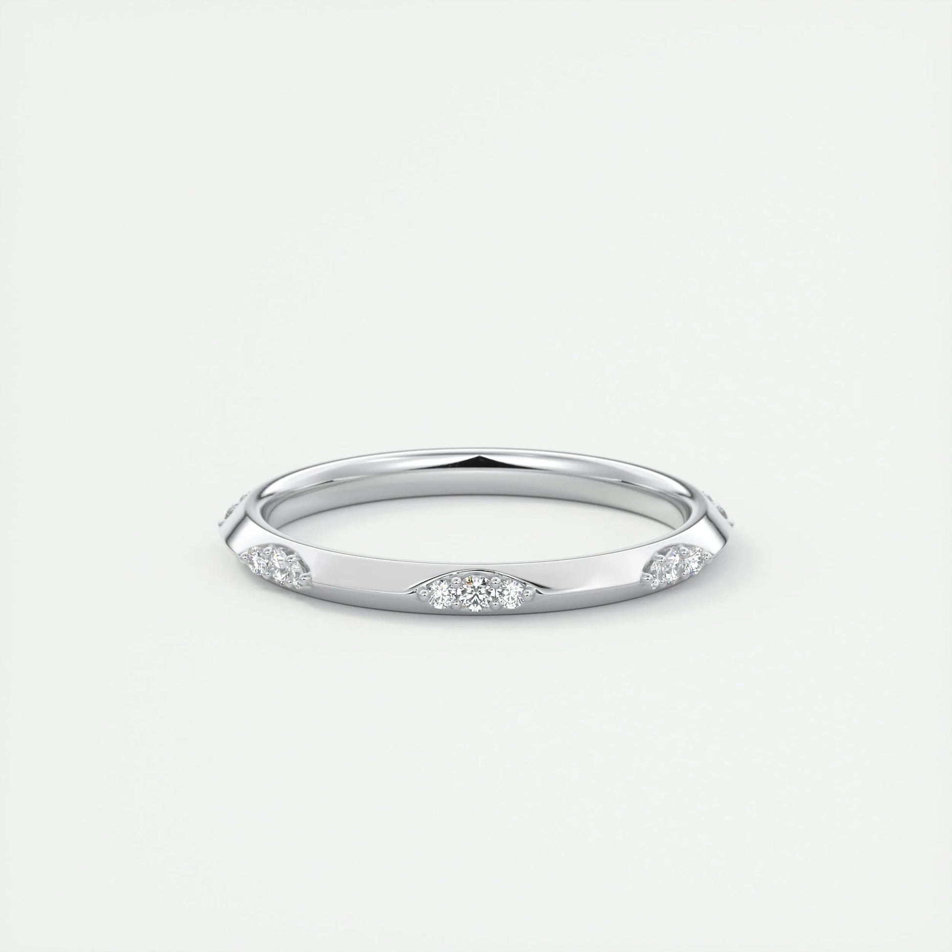 0.09 CT Emerald Lace Style CVD EF/VVS Diamond Wedding Band 1