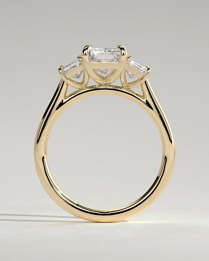 Radiant Three Stones Lab Grown Diamond Engagement Ring