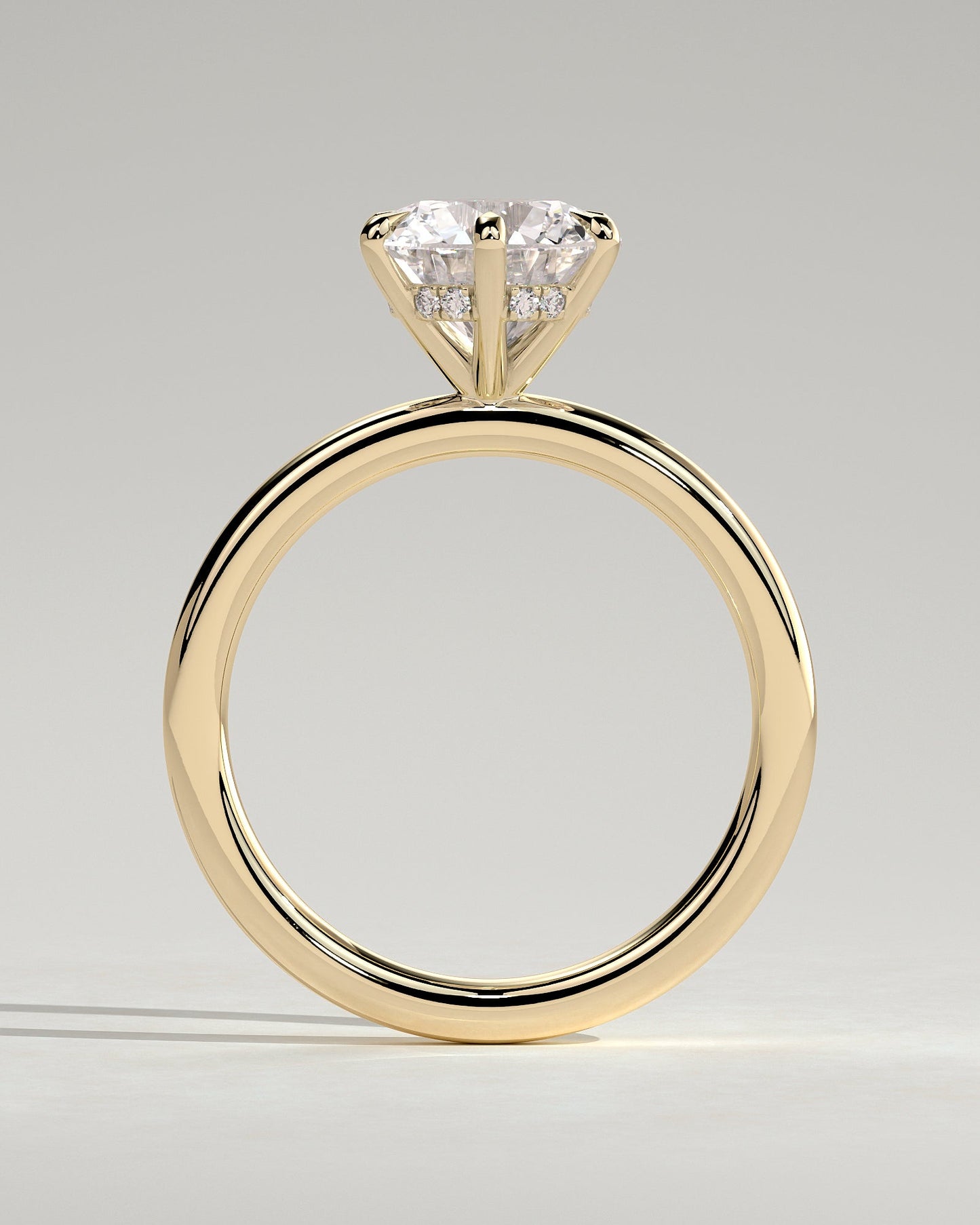 Round Hidden Halo Lab Grown Diamond Engagement Ring