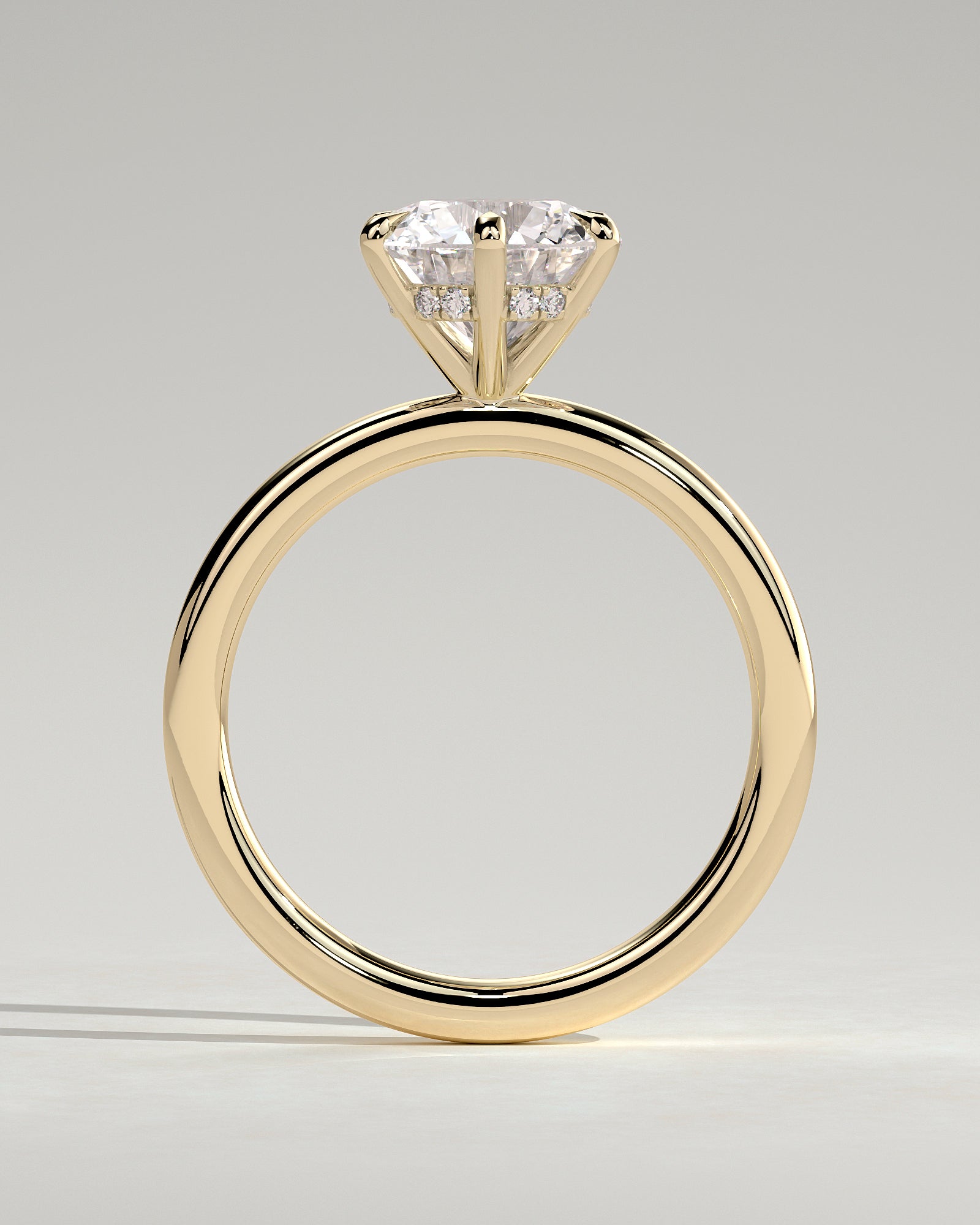 Round Hidden Halo Lab Grown Diamond Engagement Ring