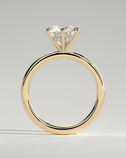 Round Hidden Halo Lab Grown Diamond Engagement Ring