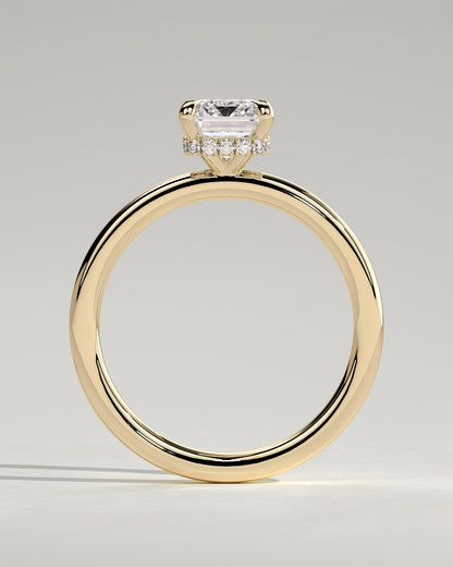 Emerald Hidden Halo Lab Grown Diamond Engagement Ring