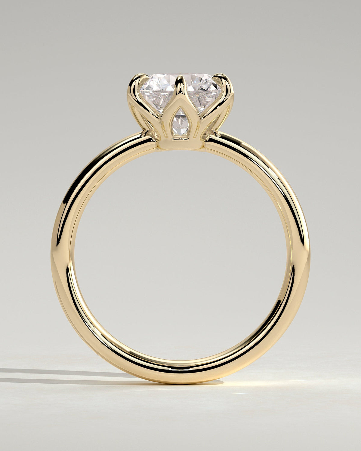 Round Bold Solitaire Lab Grown Diamond Engagement Ring