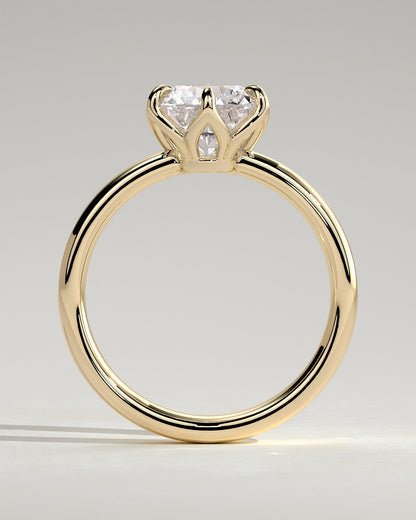 Round Bold Solitaire Lab Grown Diamond Engagement Ring