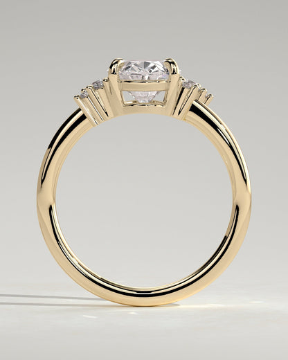 Oval Cluster Lab Grown Diamond Engagement Ring