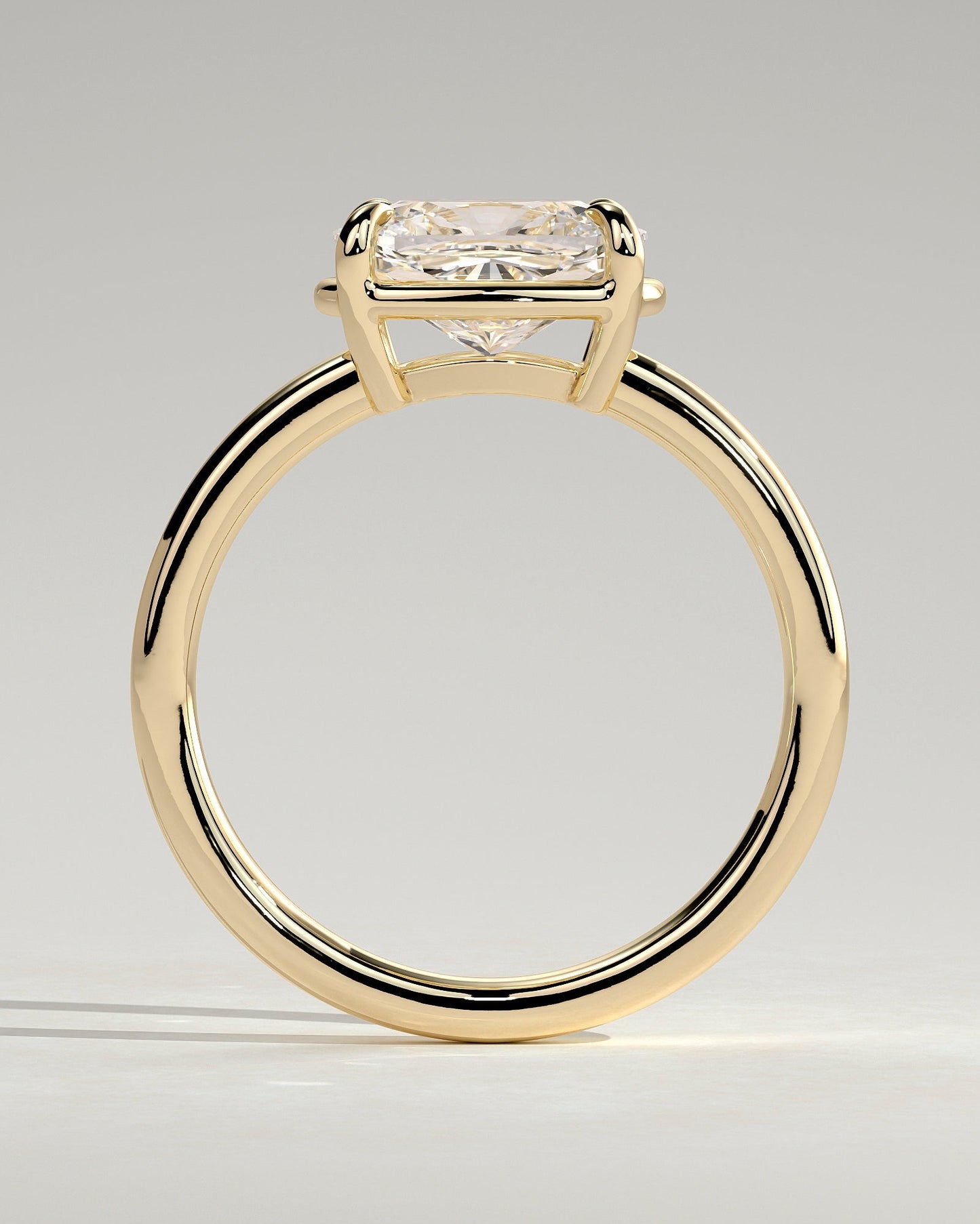 Elongated Cushion East West Solitaire Lab Grown Diamond Engagement Ring
