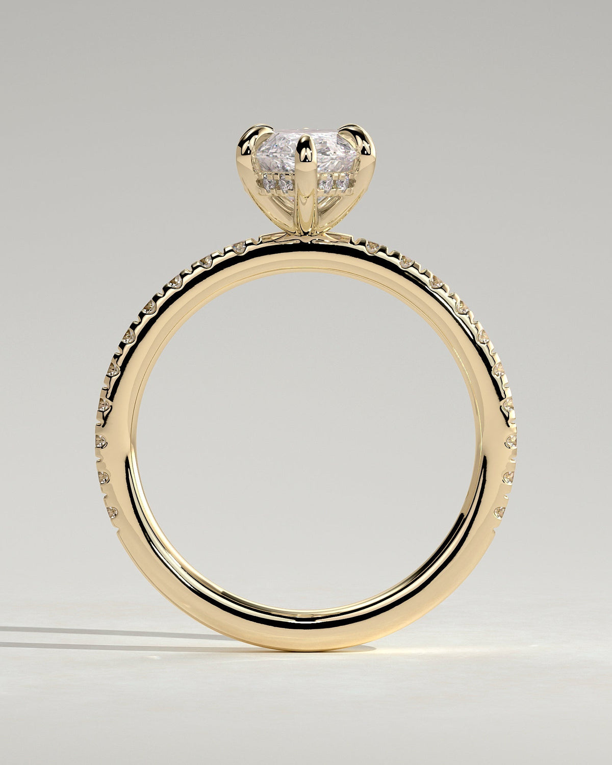 Marquise Pave and Hidden Halo Lab Grown Diamond Engagement Ring
