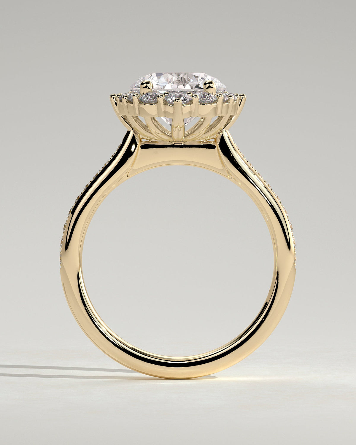 Round Halo & Pave Lab Grown Diamond Engagement Ring