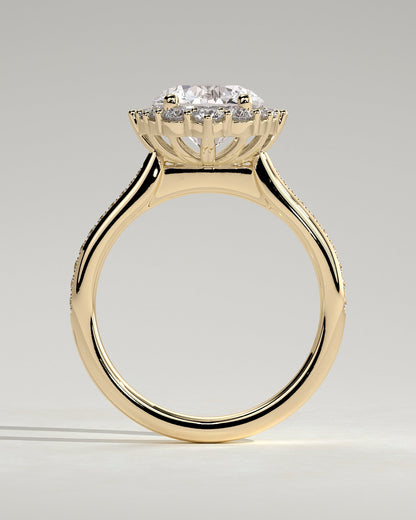 Round Halo & Pave Lab Grown Diamond Engagement Ring