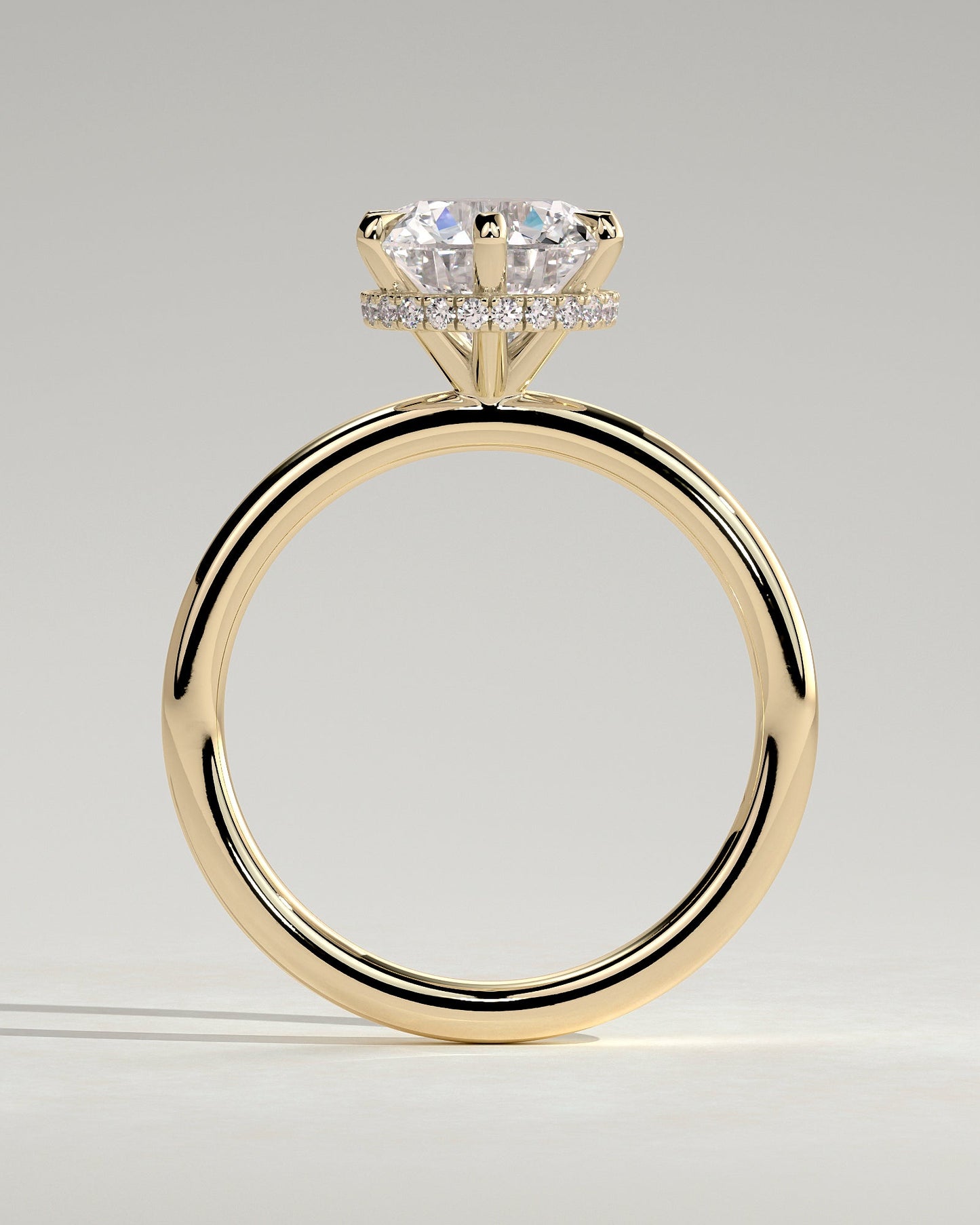 Round Hidden Halo Lab Grown Diamond Engagement Ring
