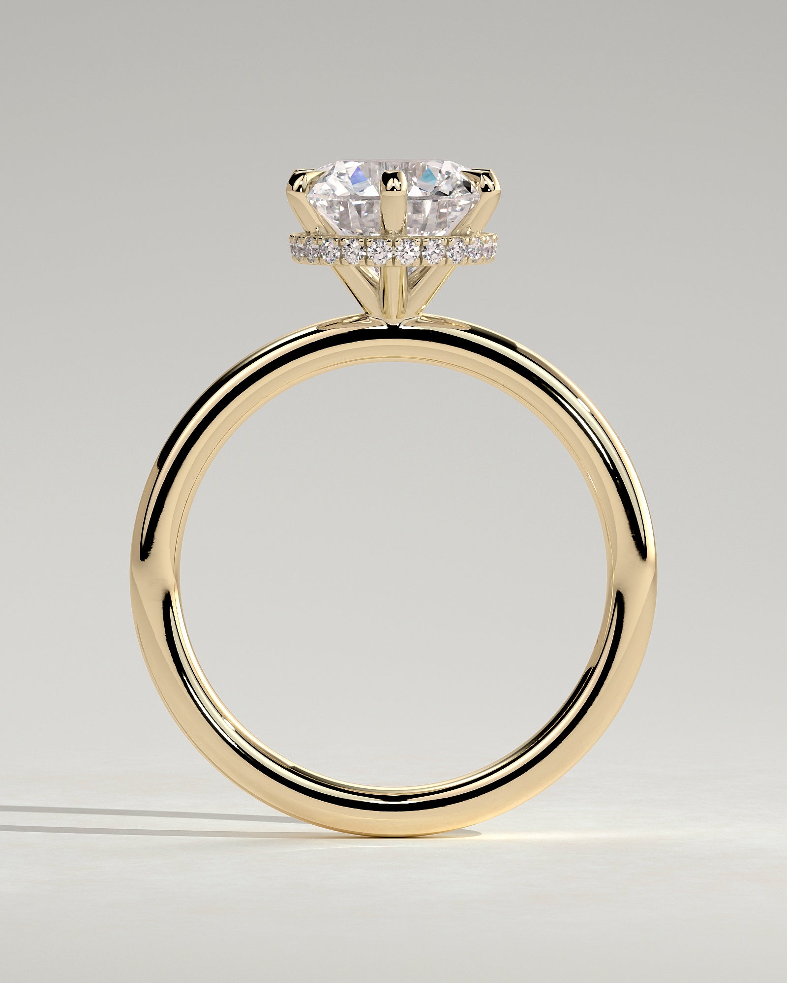 Round Hidden Halo Lab Grown Diamond Engagement Ring