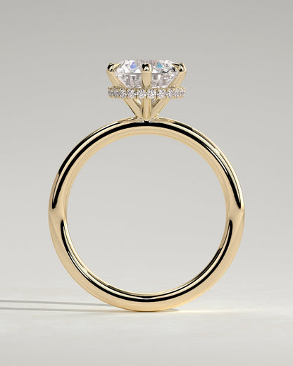 Round Hidden Halo Lab Grown Diamond Engagement Ring
