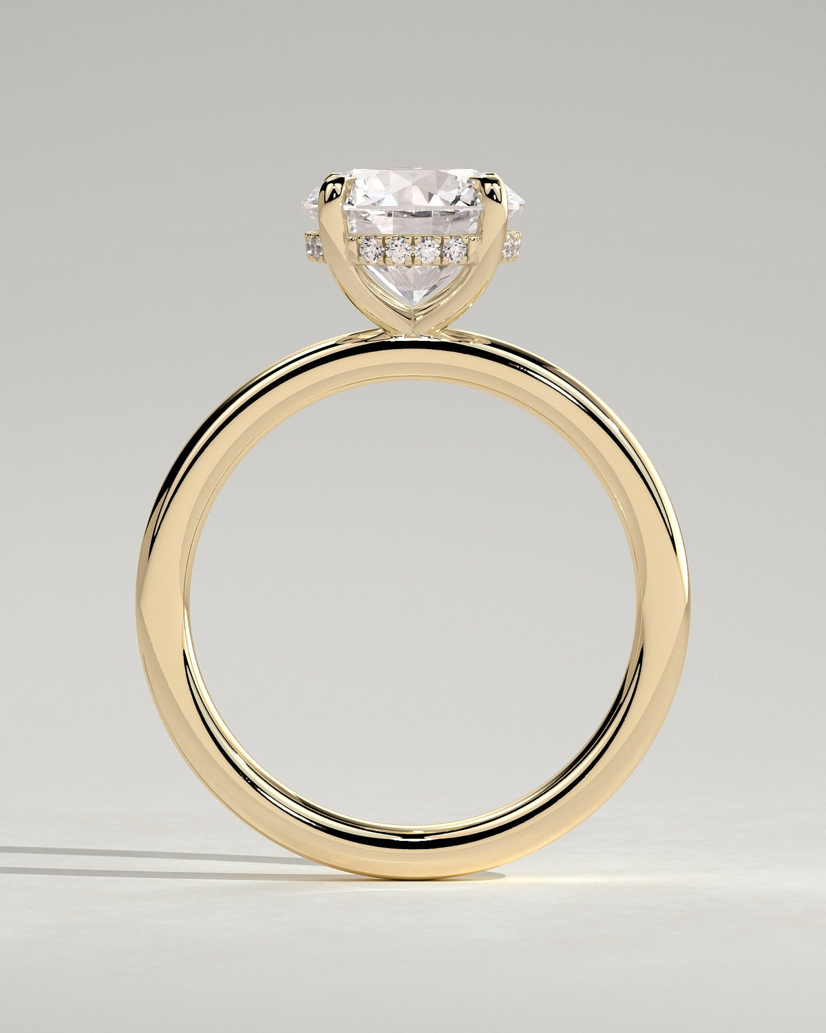 Round Hidden Halo Lab Grown Diamond Engagement Ring