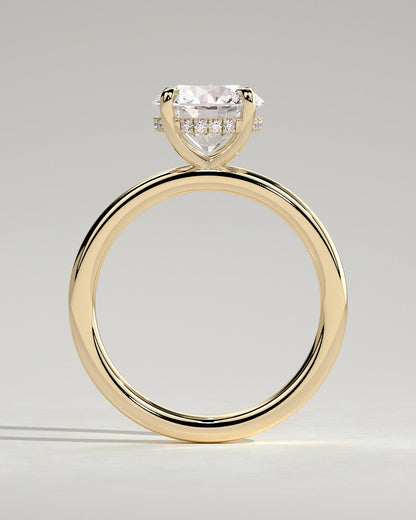 Round Hidden Halo Lab Grown Diamond Engagement Ring