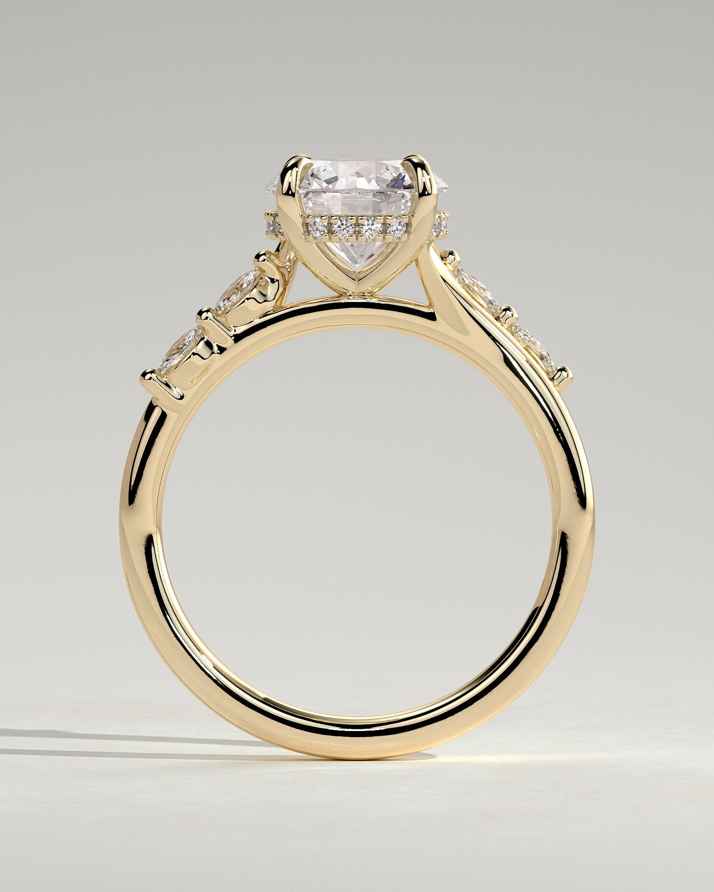 Round Pave & Hidden Halo Lab Grown Diamond Engagement Ring
