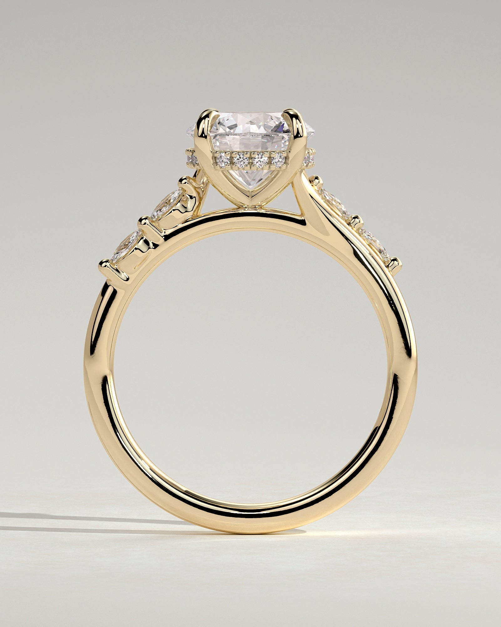 Round Pave & Hidden Halo Lab Grown Diamond Engagement Ring