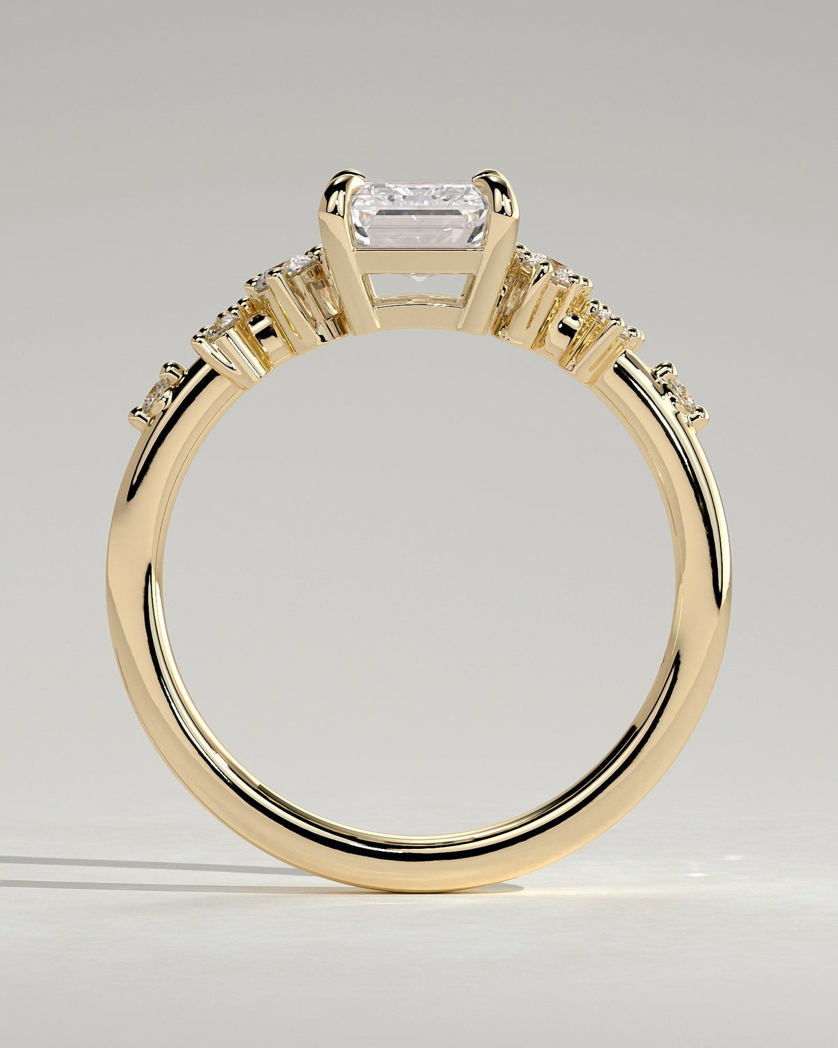 Emerald Cluster Lab Grown Diamond Engagement Ring