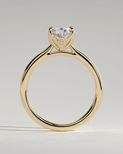 Oval Solitaire With Tulip Prongs Lab Grown Diamond Engagement Ring
