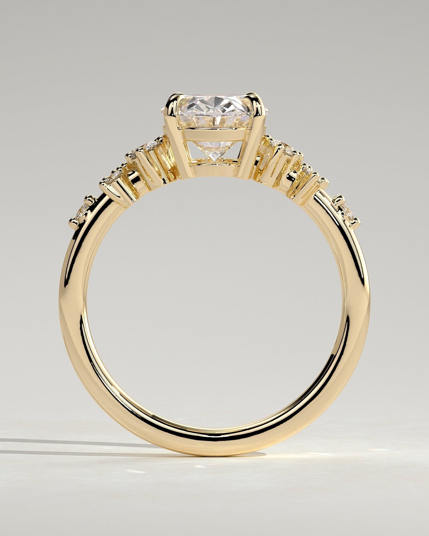 Oval Cluster Lab Grown Diamond Engagement Ring