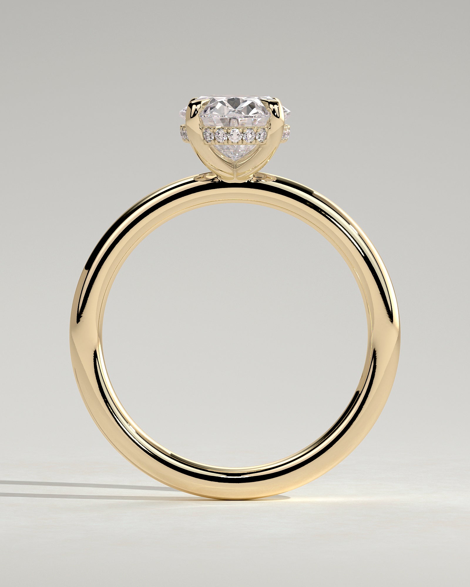 Oval Hidden Halo Lab Grown Diamond Engagement Ring