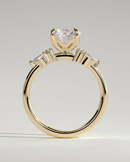 Round Cluster Lab Grown Diamond Engagement Ring