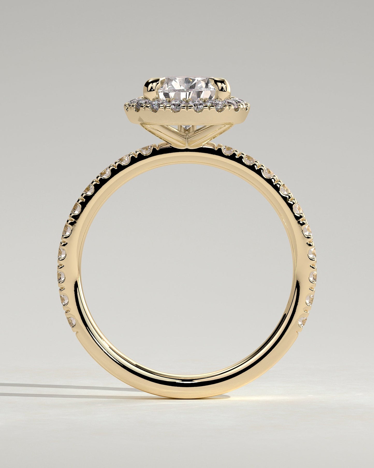 Pear Halo and Pave Lab Grown Diamond Engagement Ring