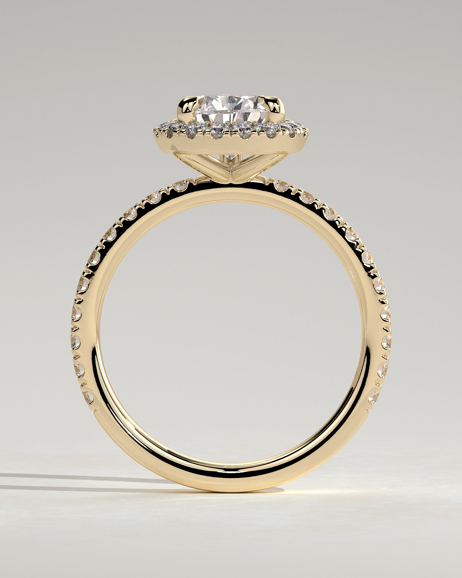 Pear Halo and Pave Lab Grown Diamond Engagement Ring