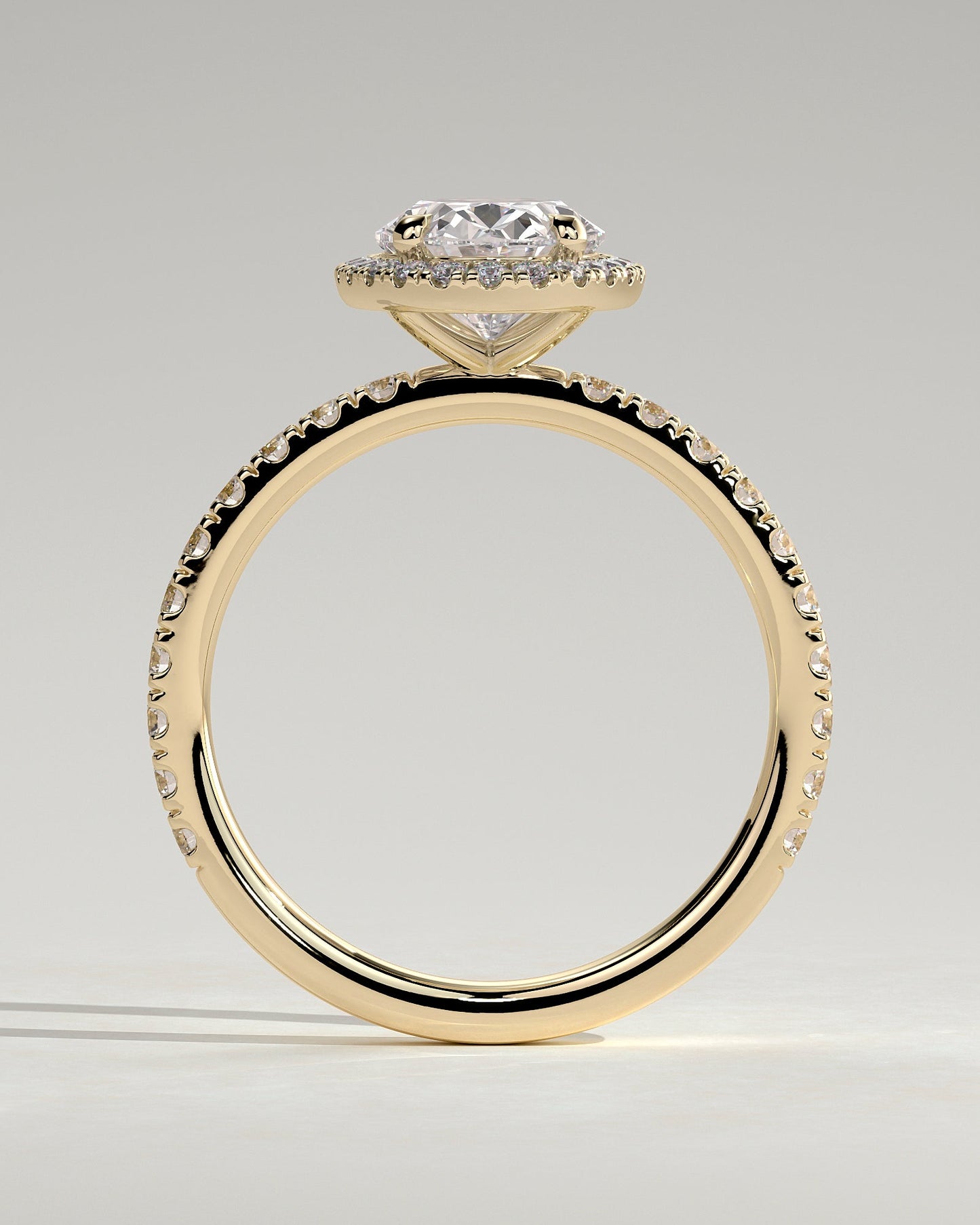 Oval Halo & Pave Lab Grown Diamond Engagement Ring