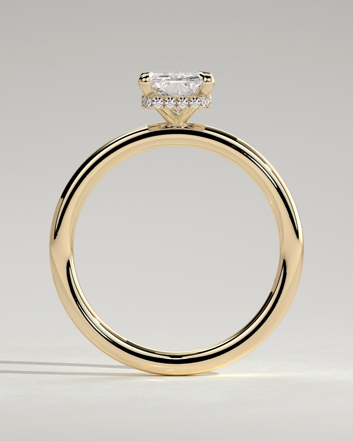 Radiant Hidden Halo Lab Grown Diamond Engagement Ring