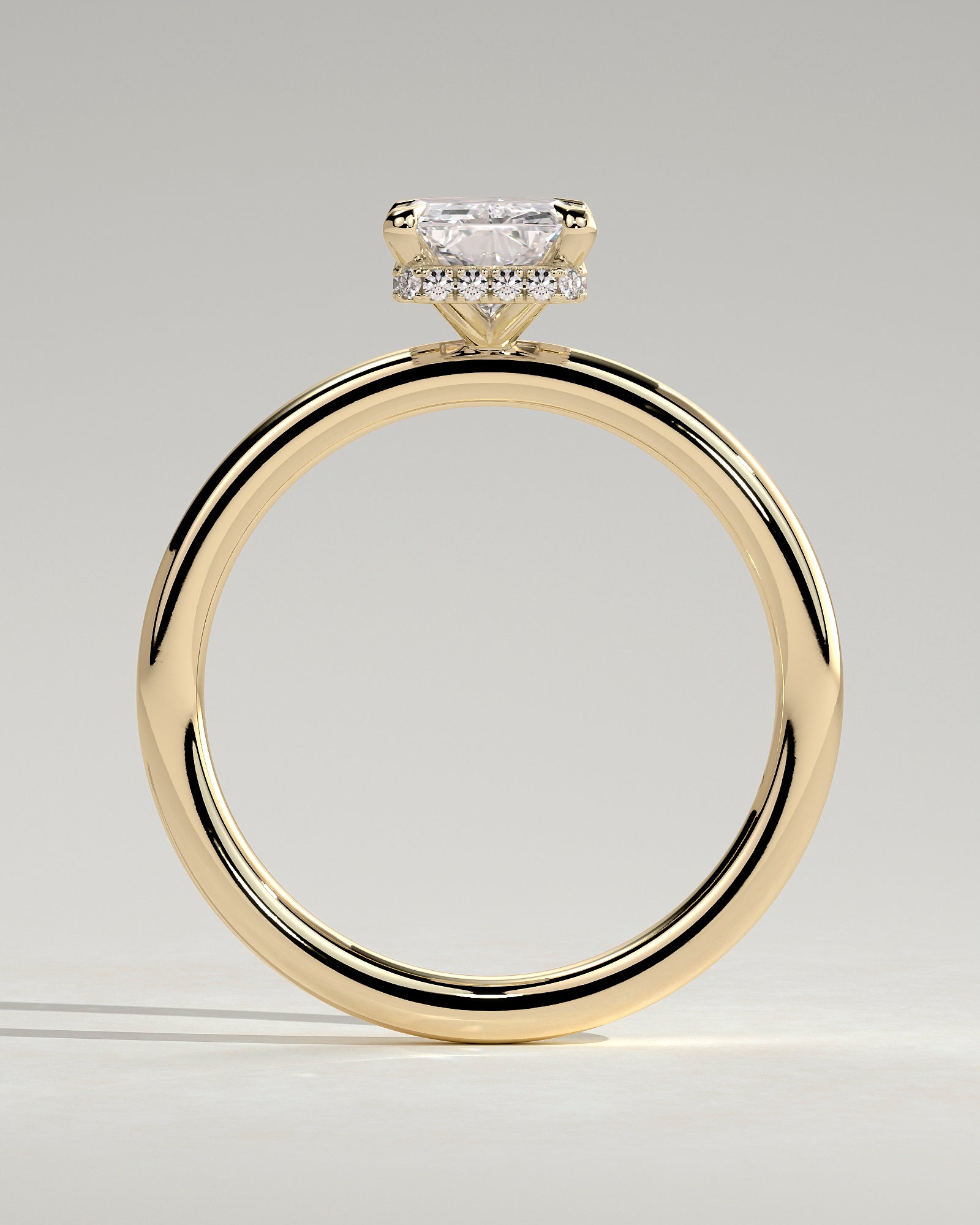 Radiant Hidden Halo Lab Grown Diamond Engagement Ring