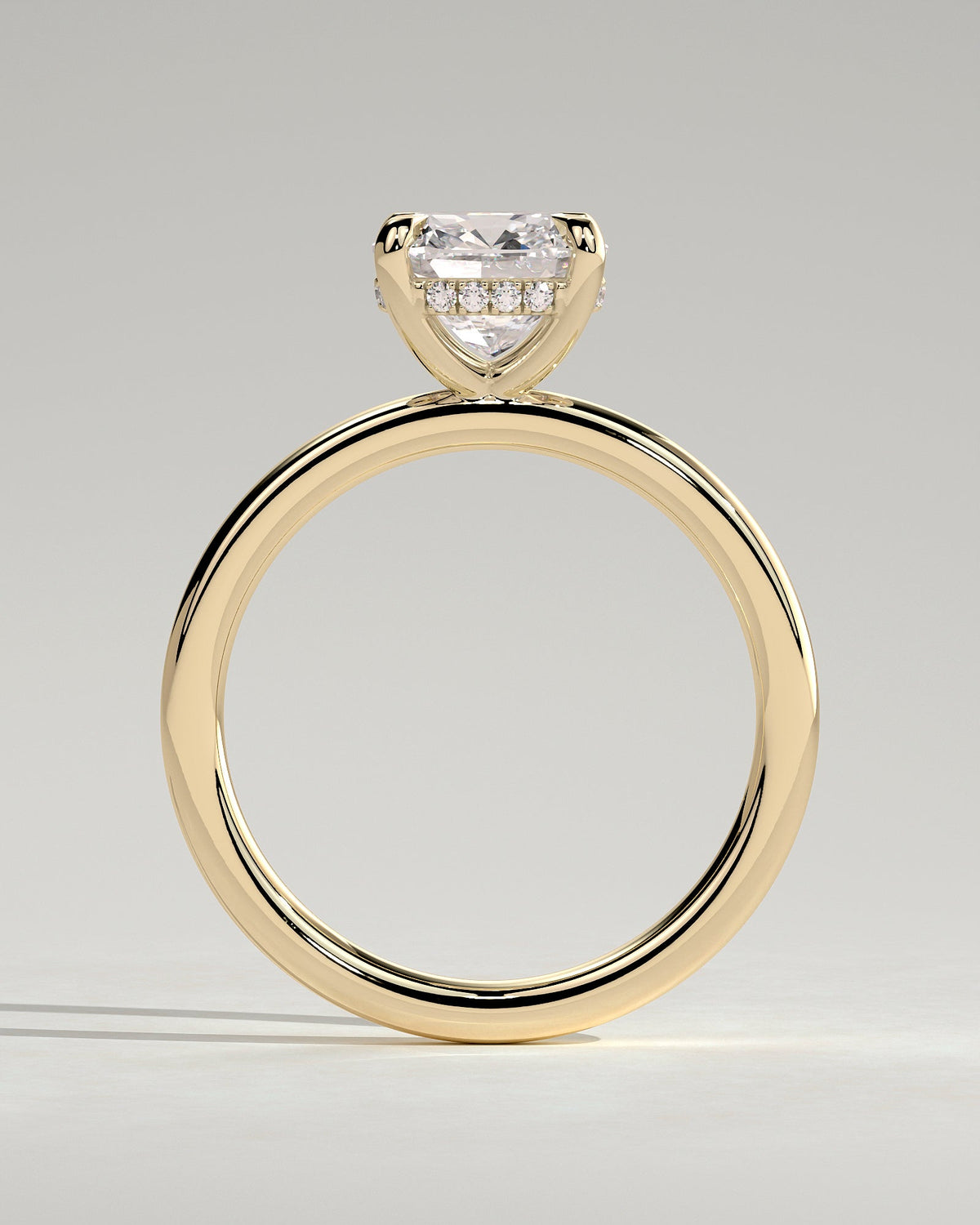 Cushion Hidden Halo Lab Grown Diamond Engagement Ring