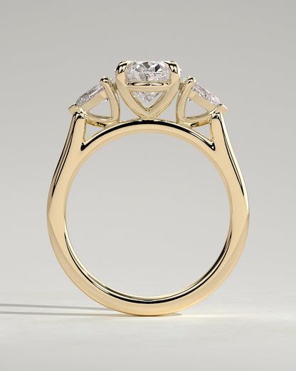 Oval Three Stones Lab Grown Diamond Engagement Ring