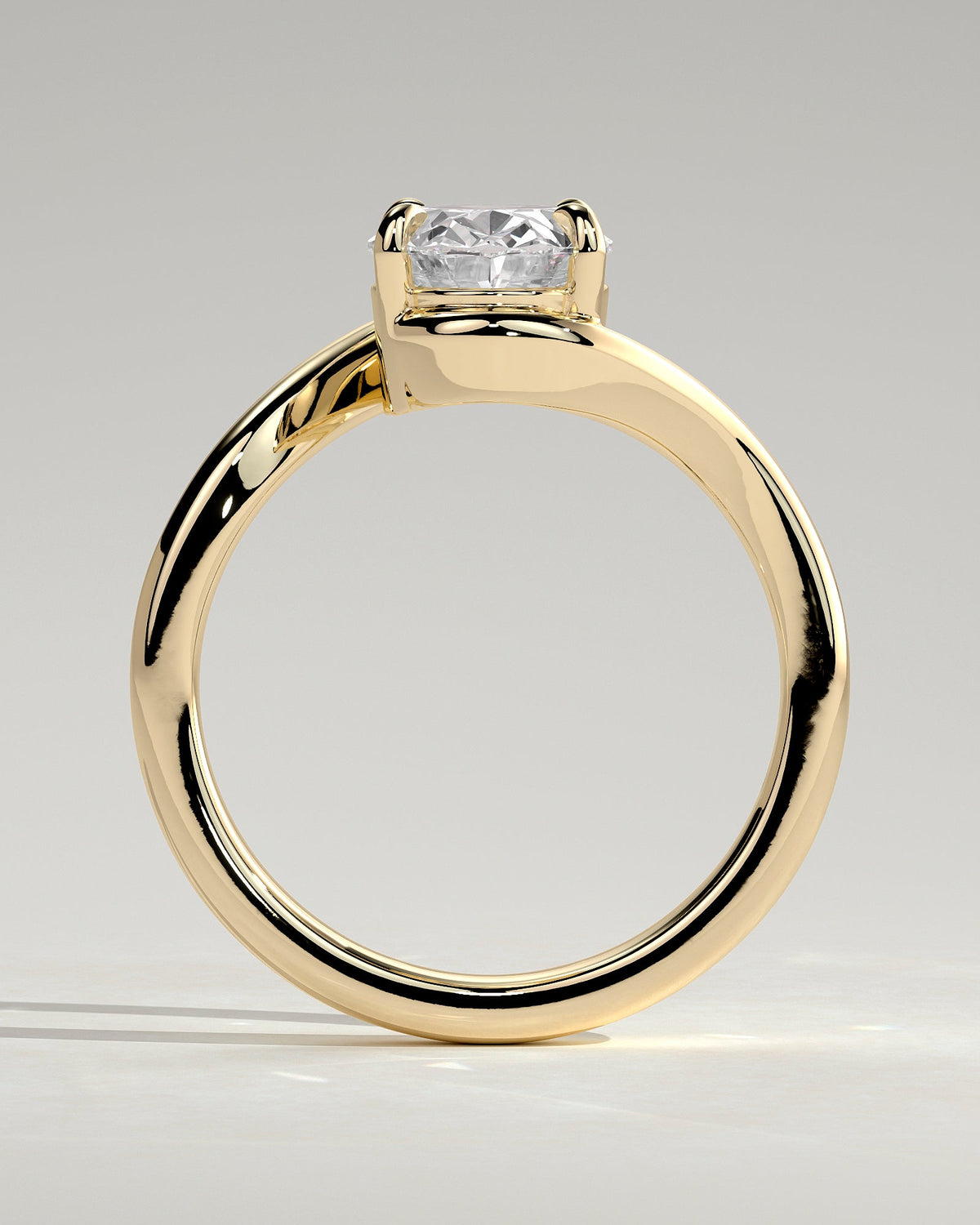 Oval Swirl Solitaire Lab Grown Diamond Engagement Ring